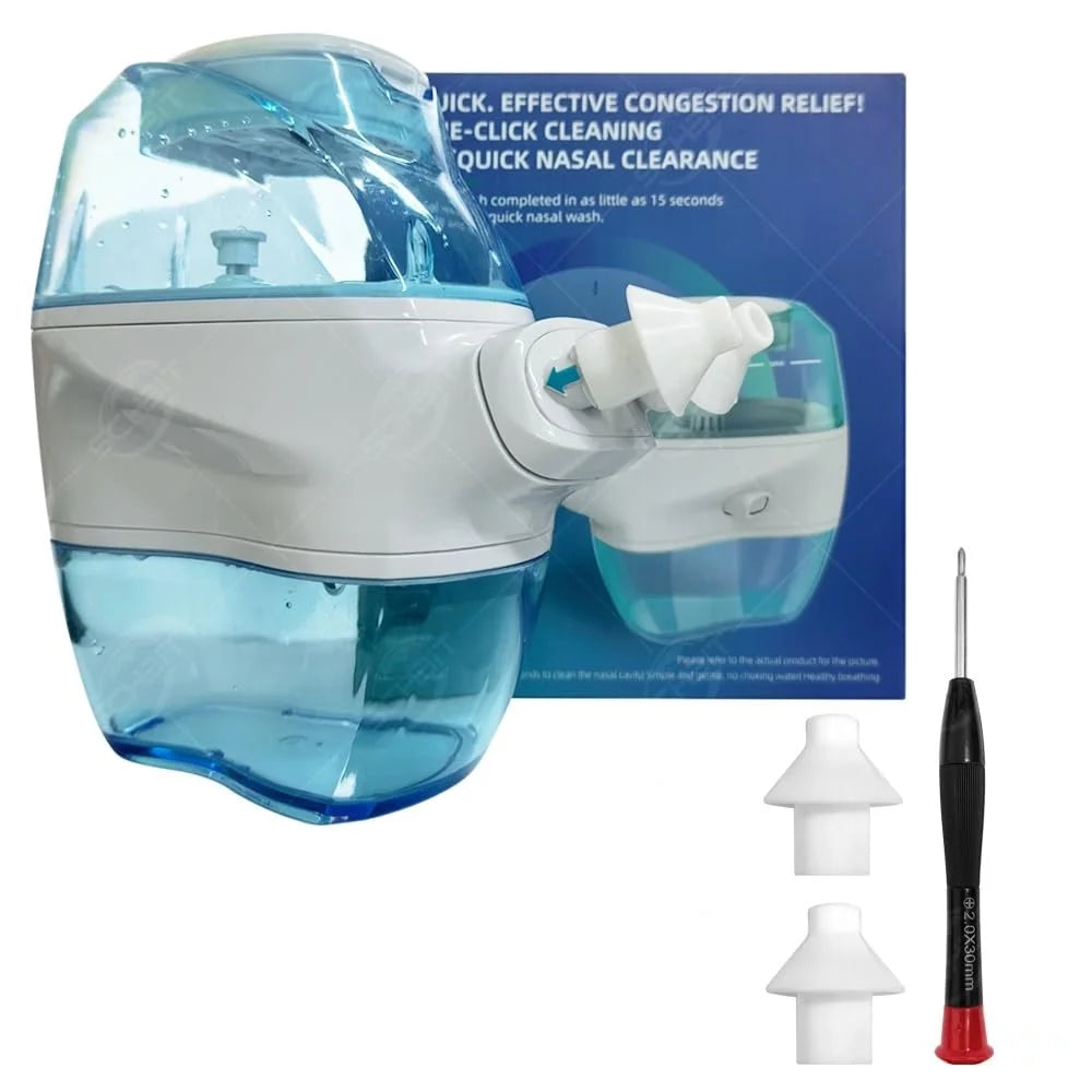NasalClear Advanced Powered Nasal Irrigation System with 360° Rotating Double-Head