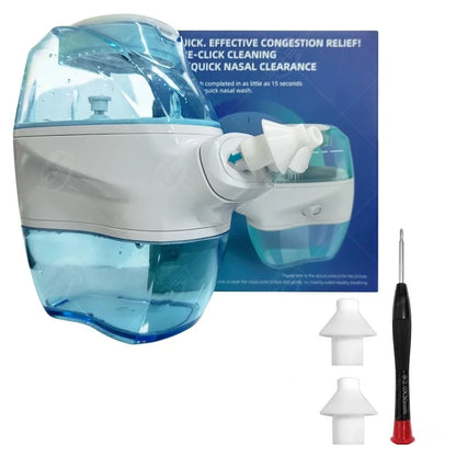 NasalClear Advanced Powered Nasal Irrigation System with 360° Rotating Double-Head